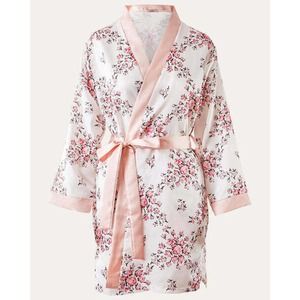 ❌SOLD❌ Morgan Lane x FabFitFun Allie Robe in White Floral Satin NWT Small/Medium
